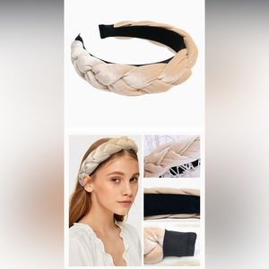 Rinvee Braided Velvet Headbands, Lot of 2, New